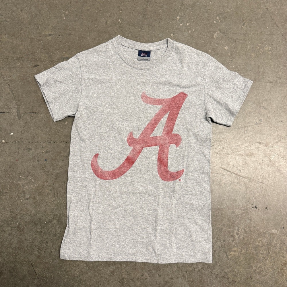MV‎ Sport Alabama Crimson Tide T-Shirt Mens Small Gray Heather NCAA Bama A Logo